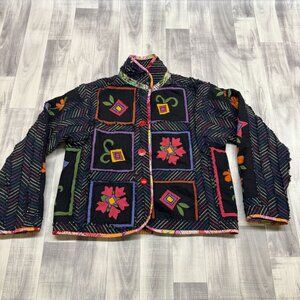 ✅Women XL Mary Sue Fenner Quilted Patchwork Jacket Boho Style *RIP ON THE SLEEVE